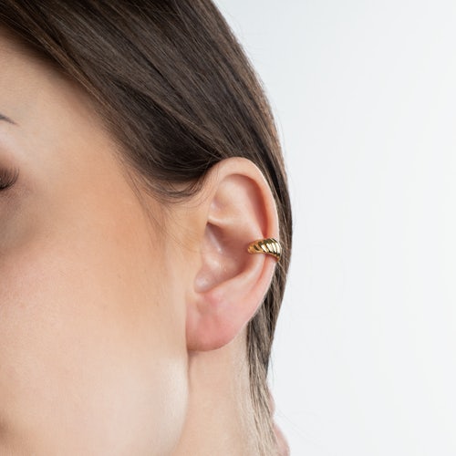 Kolczyki nausznice Savicki: srebrne pozłacane